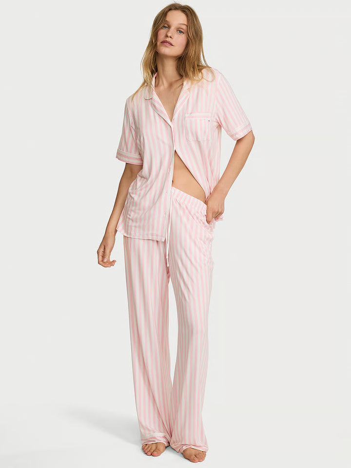 SoSoft Short-Sleeve Long Pajama Set – Náttföt