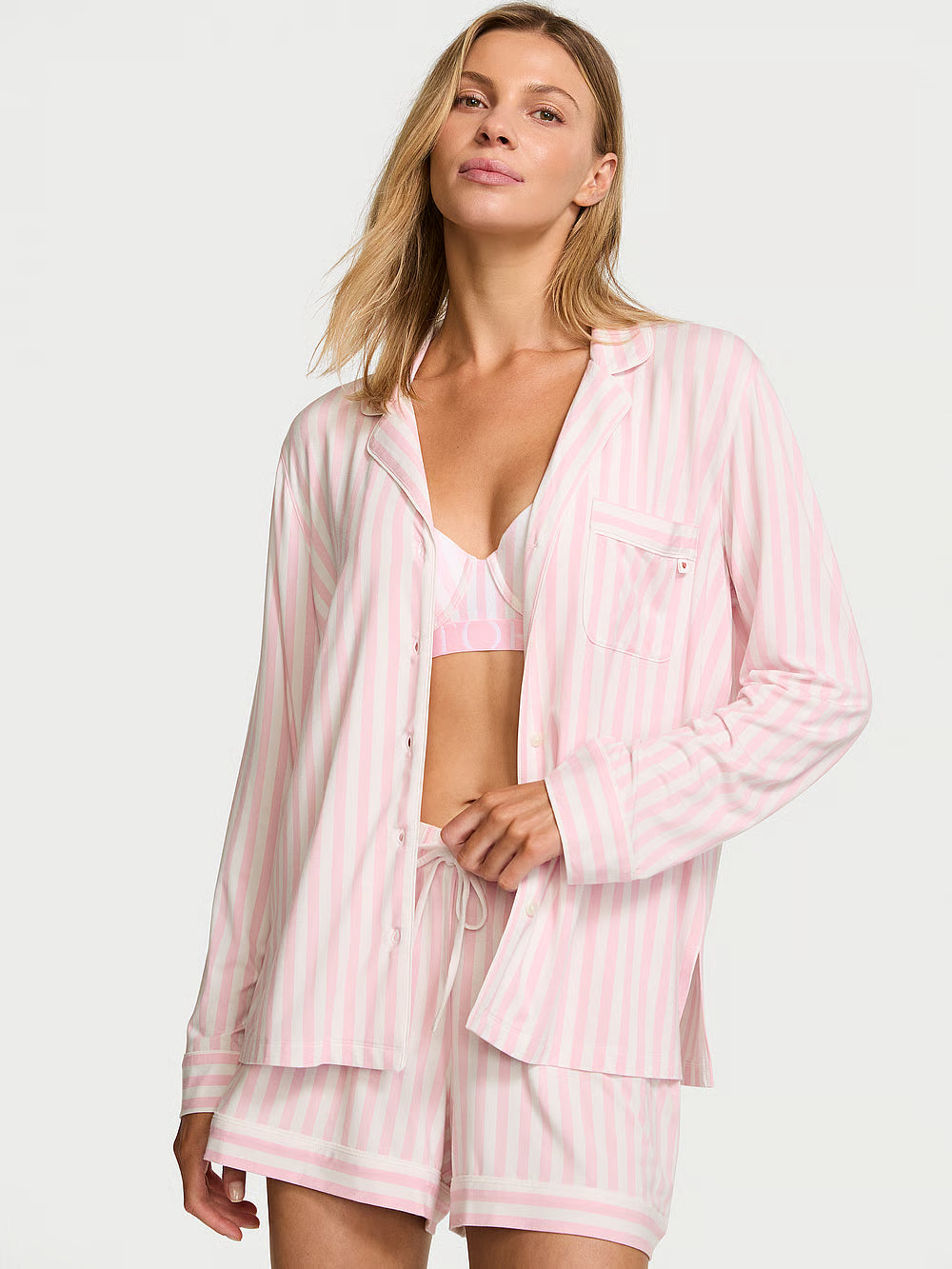 SoSoft Long-Sleeve Short Pajama Set – Náttföt