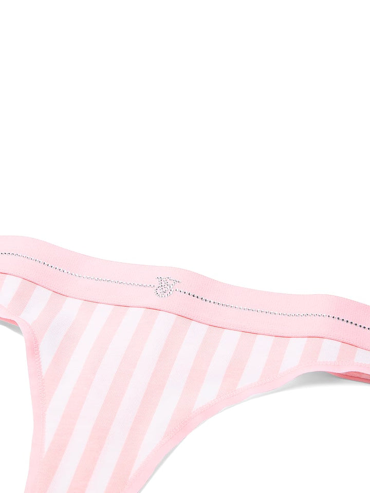 Shine Logo Cotton Thong Panty – Pretty Blossom Iconic Stripes