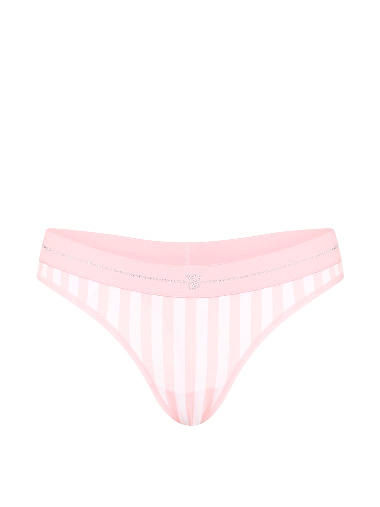 Shine Logo Cotton Thong Panty – Pretty Blossom Iconic Stripes