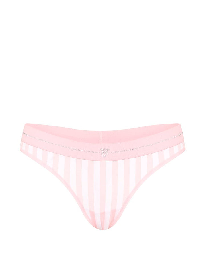 Shine Logo Cotton Thong Panty – Pretty Blossom Iconic Stripes