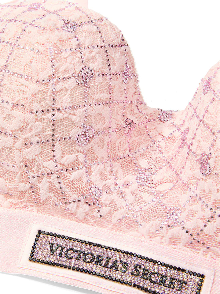 Lace Shine Logo Lightly Lined Balconette Bra – Angel Pink