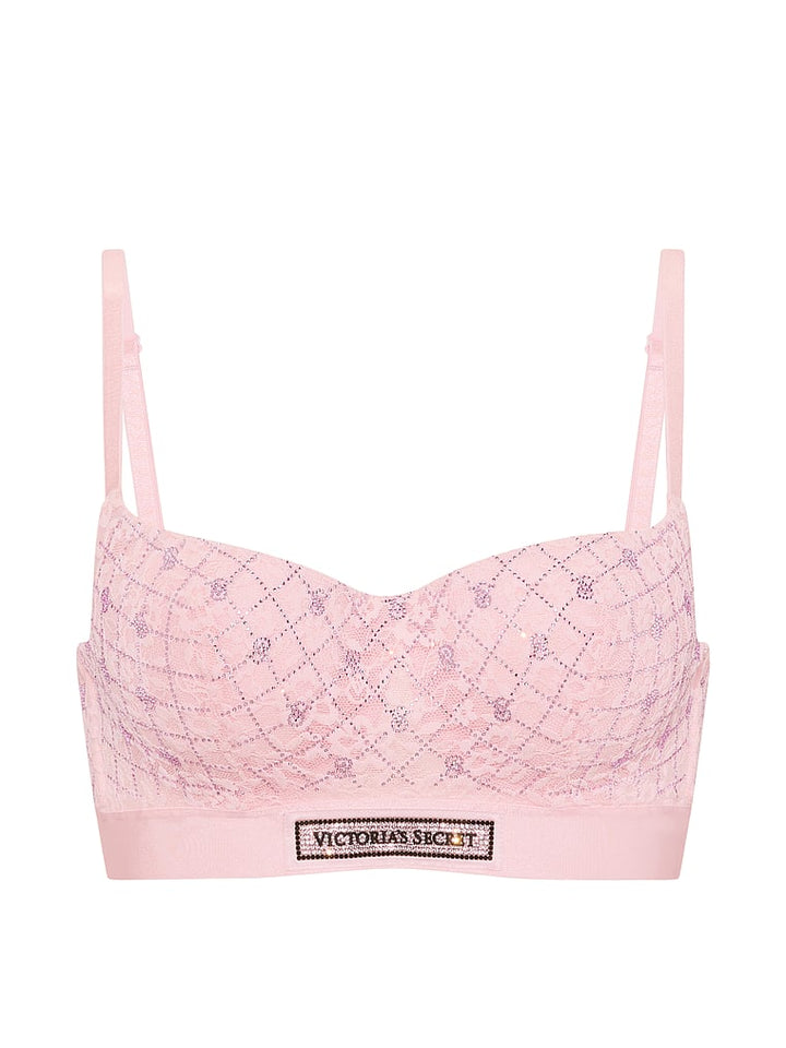 Lace Shine Logo Lightly Lined Balconette Bra – Angel Pink