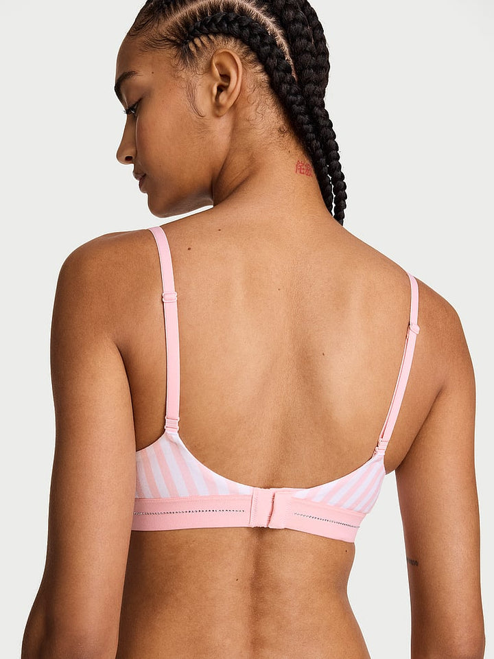 Signature Shine Cotton Lightly Lined Full-Coverage Bra – Iconic Pink Stripes