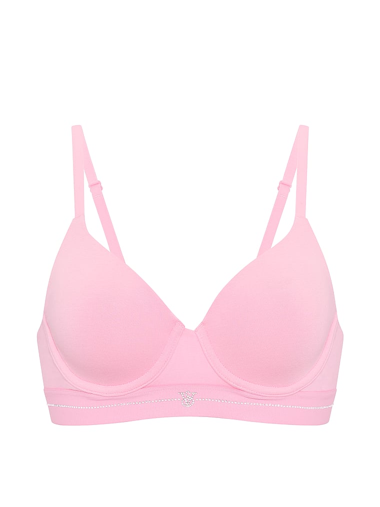 Signature Shine Cotton Lightly Lined Full-Coverage Bra – Victoria Pink