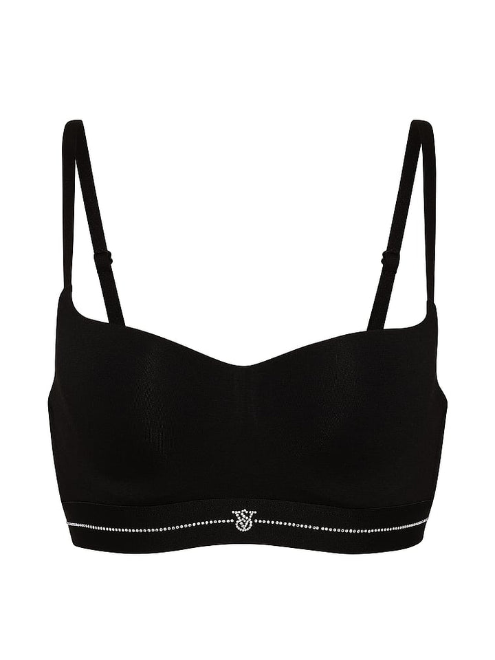 Signature Shine Cotton Lightly Lined Balconette Bra – Black