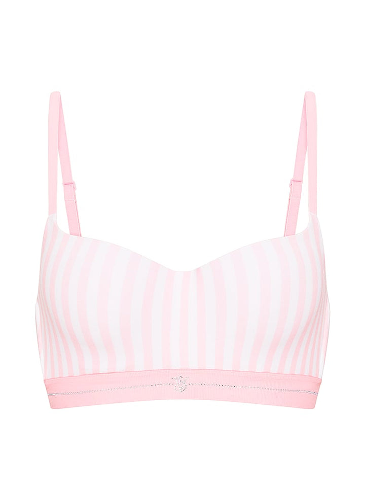 Signature Shine Cotton Lightly Lined Balconette Bra – Iconic Pink Stripes