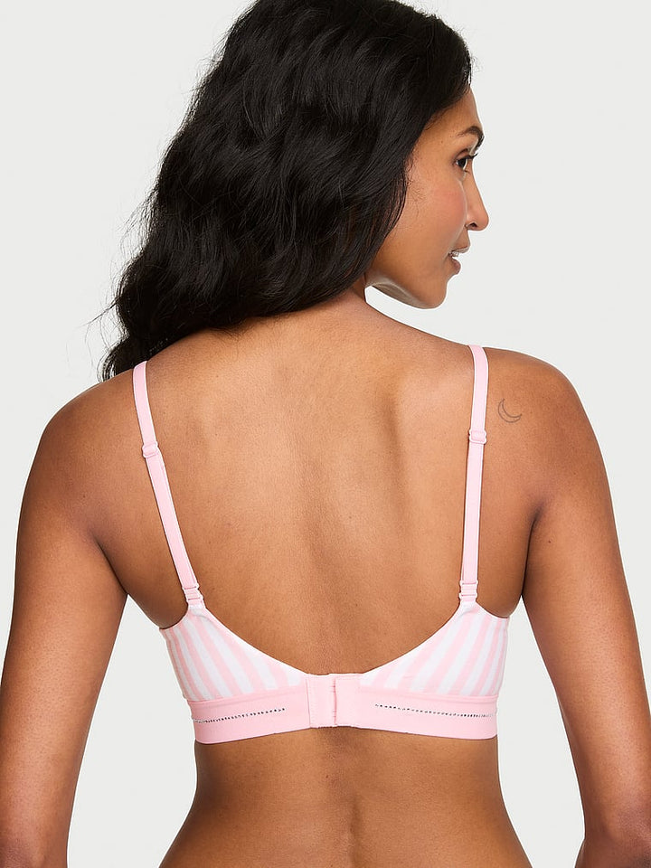 Signature Shine Cotton Lightly Lined Balconette Bra – Iconic Pink Stripes