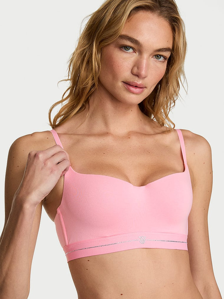 Signature Shine Cotton Lightly Lined Balconette Bra – Victoria Pink