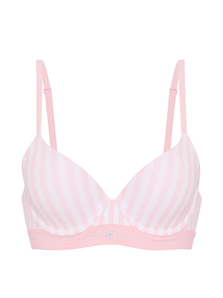 Perfect Shape Signature Shine Cotton Push-Up Bra – Iconic Pink Stripes