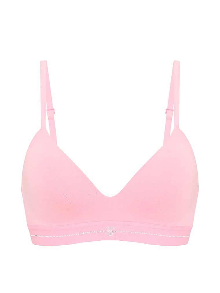 Signature Shine Cotton Lightly Lined Wireless Bra – Victoria Pink