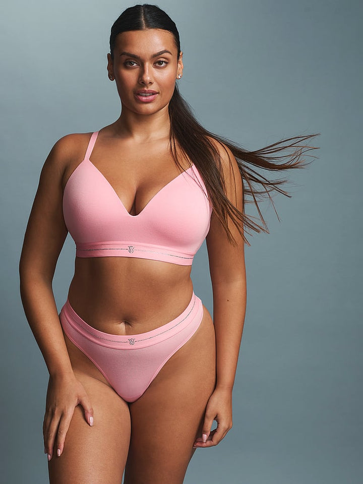 Signature Shine Cotton Lightly Lined Wireless Bra – Victoria Pink