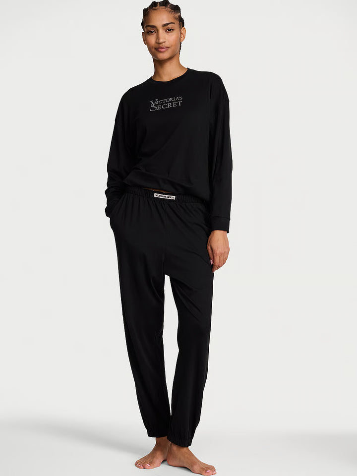 Cotton Shine Jogger Long Pajama Set – Náttföt
