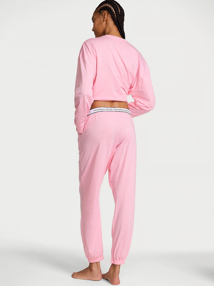 Cotton Shine Jogger Long Pajama Set – Náttföt