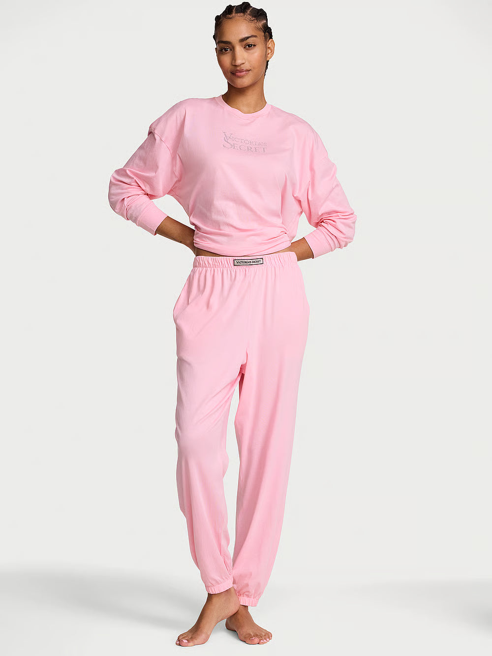Cotton Shine Jogger Long Pajama Set – Náttföt