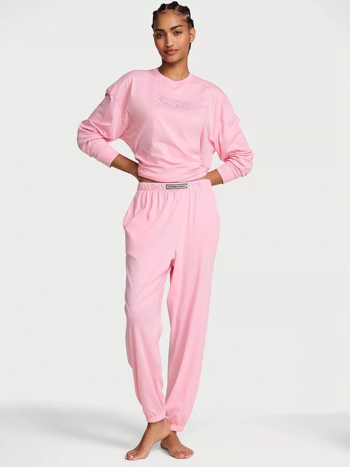 Cotton Shine Jogger Long Pajama Set – Náttföt