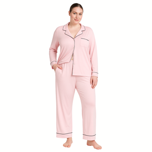 Modal Long Pajama Set - Náttföt
