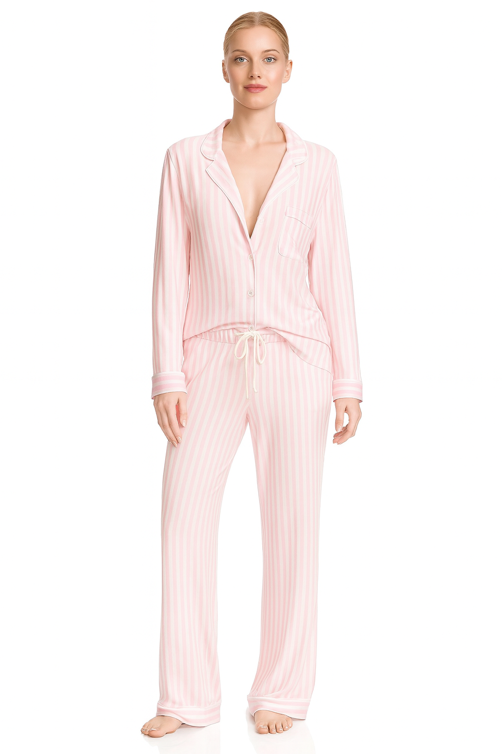 Modal Long Pajama Set - Náttföt