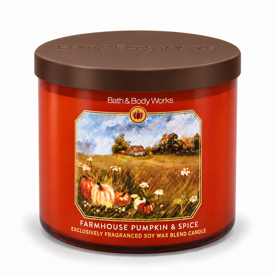 Farmhouse Pumpkin &amp; Spice Ilmkerti (stórt) – Bath &amp; Body Works
