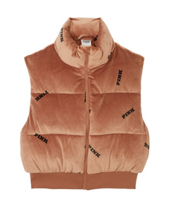 RIB VELOUR CROP PUFFER VEST - Vesti