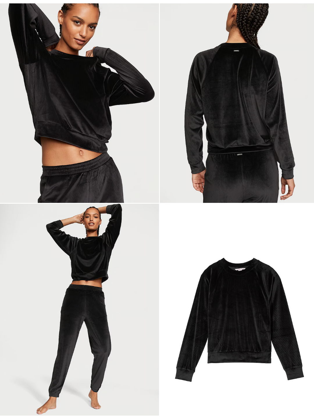 Velour Ribbed Crewneck – Peysa