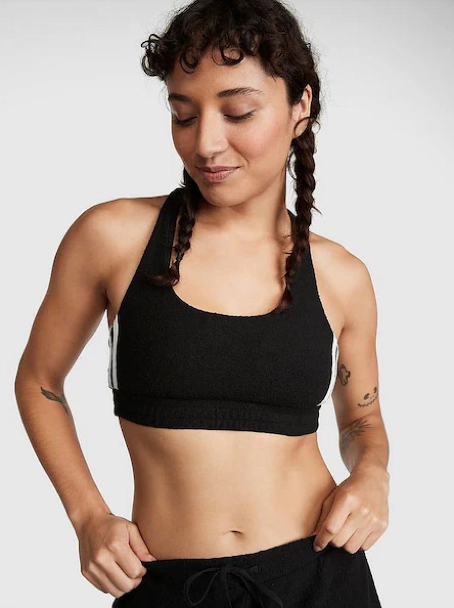 VS PINK Reverse Fleece Lounge Bra Toppur – Victoria&