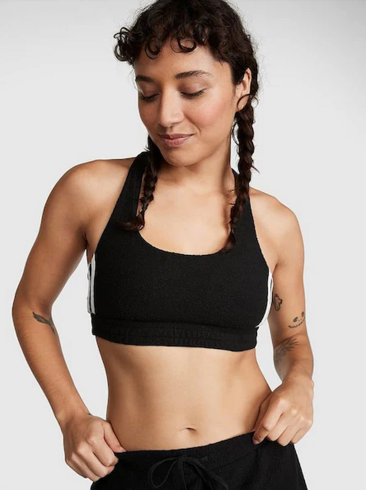VS PINK Reverse Fleece Lounge Bra Toppur – Victoria&