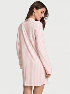 Modal Soft Button-Front Sleepshirt - Náttskyrta