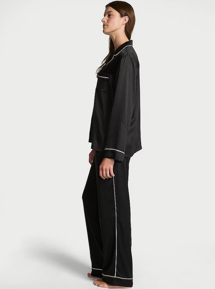 Satin Long Pajama Set Náttföt – Victoria&