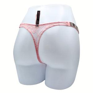 Shine Chain Strap Lace Thong Panty - Nærbuxur
