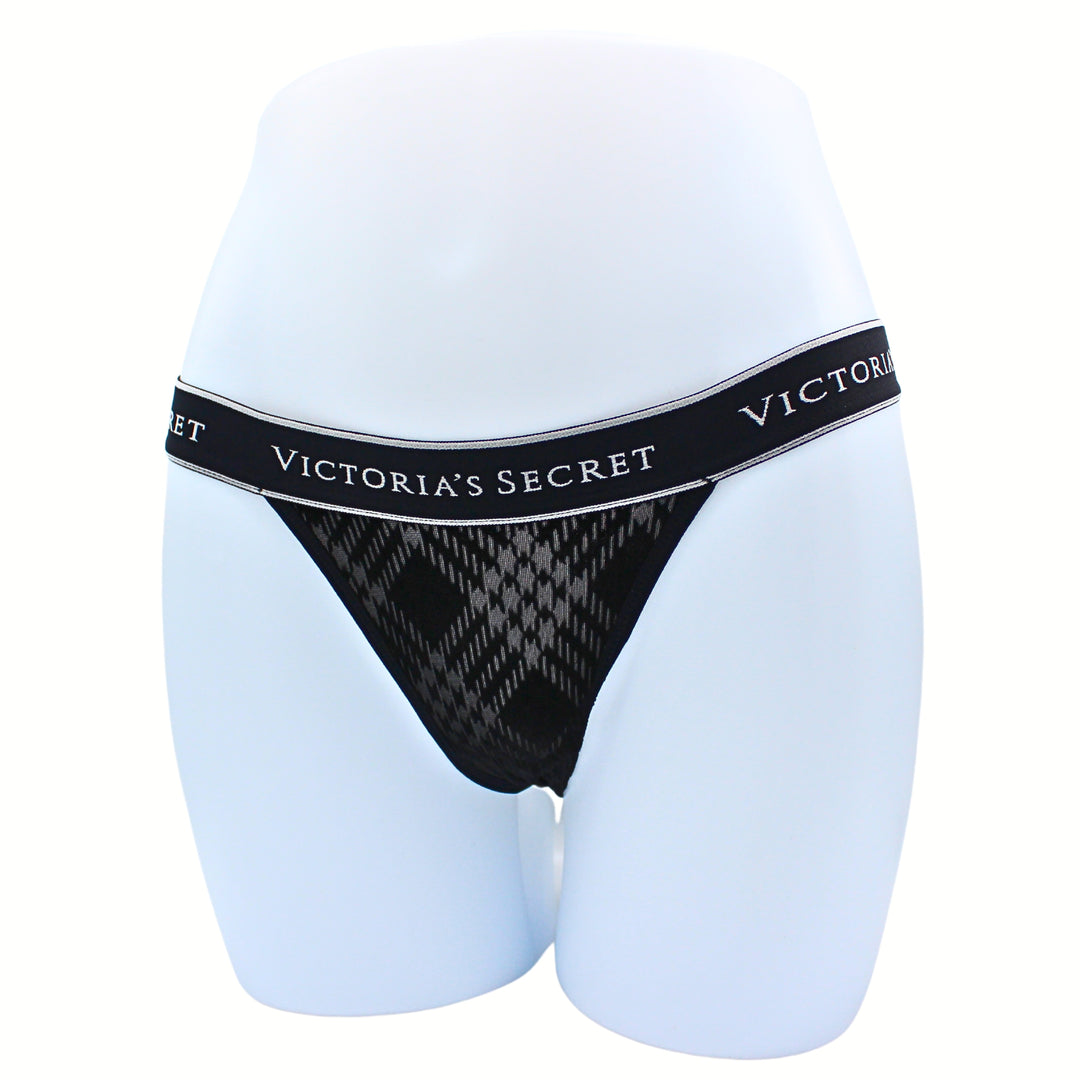Logo Velvet Tanga Panty Nærbuxur – Victoria&