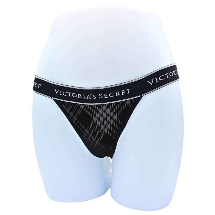 Logo Velvet Tanga Panty Nærbuxur – Victoria&