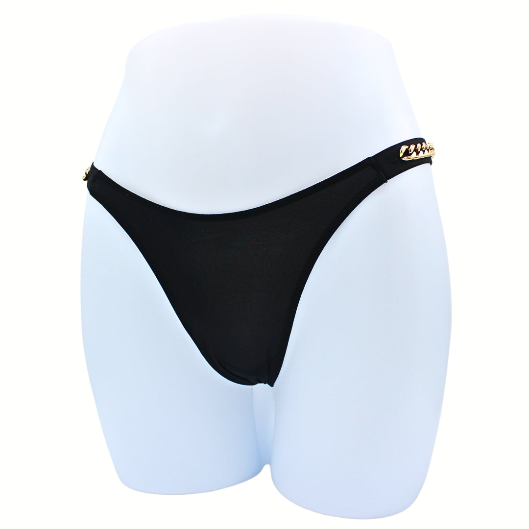 Shine Chain Strap Lace Thong Panty Nærbuxur – Victoria&