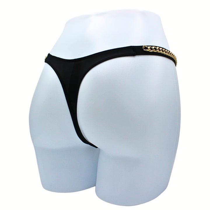Shine Chain Strap Lace Thong Panty Nærbuxur – Victoria&